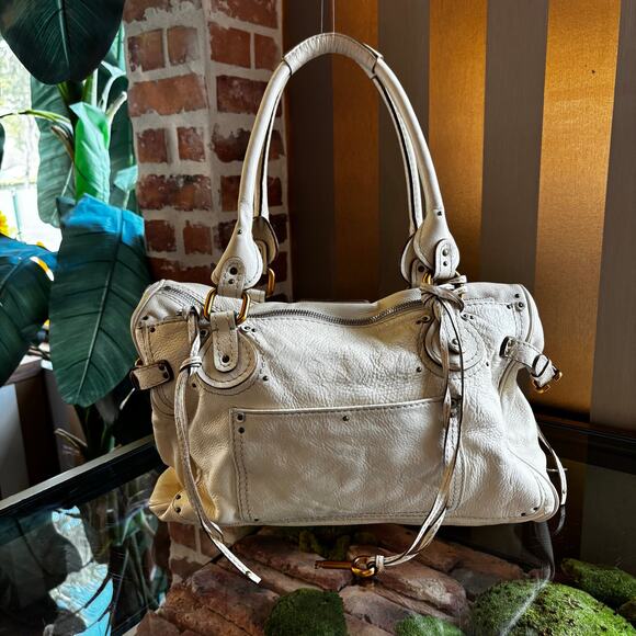 CHLOE Cream Leather Paddington Satchel - Picture 3 of 7